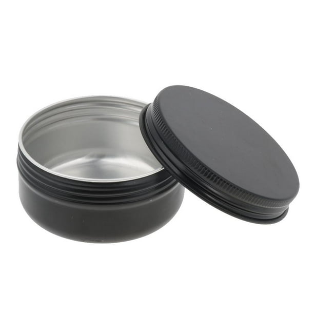 Foraineam Paquete De 50 Recipientes De Aluminio Para Bálsamo Labial Redondo De 15 Ml Con Tapa De Rosca, Latas De Almacenamiento De Metal Negro Mate