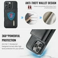thumbnail image 4 of PU Leather Wallet Phone Case Compatible with iPhone 16 Pro, with Card Holder 2 in 1 Detachable Back Cover for iPhone 16 Pro, RFID Blocking Kickstand Heavy Duty Classic Magnetic - Black, 4 of 11
