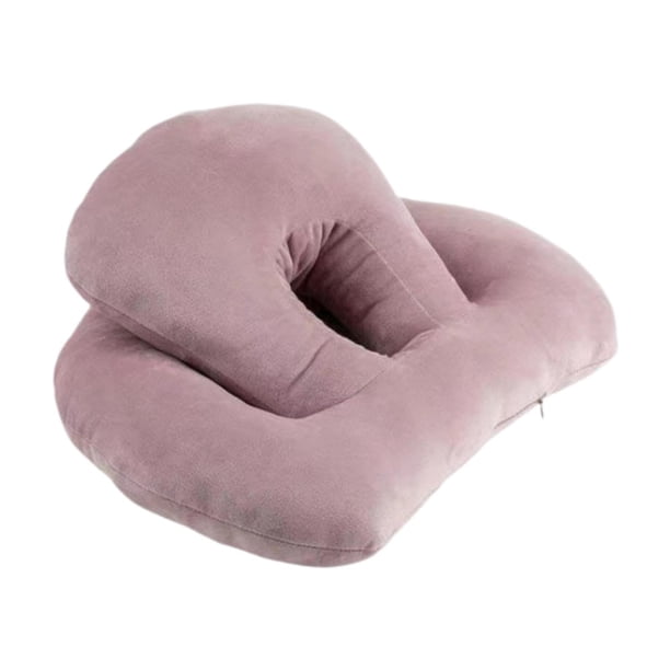 Almohada para dormir de oficina, almohada boca abajo, transpirable, ergonómica, para viajes. Violeta