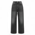 thumbnail image 5 of Zulora Women's High Waist Wide Leg Jeans Cuffed Hem Denim Pants Vintage Casual Straight Trousers for Spring Summer, 5 of 6