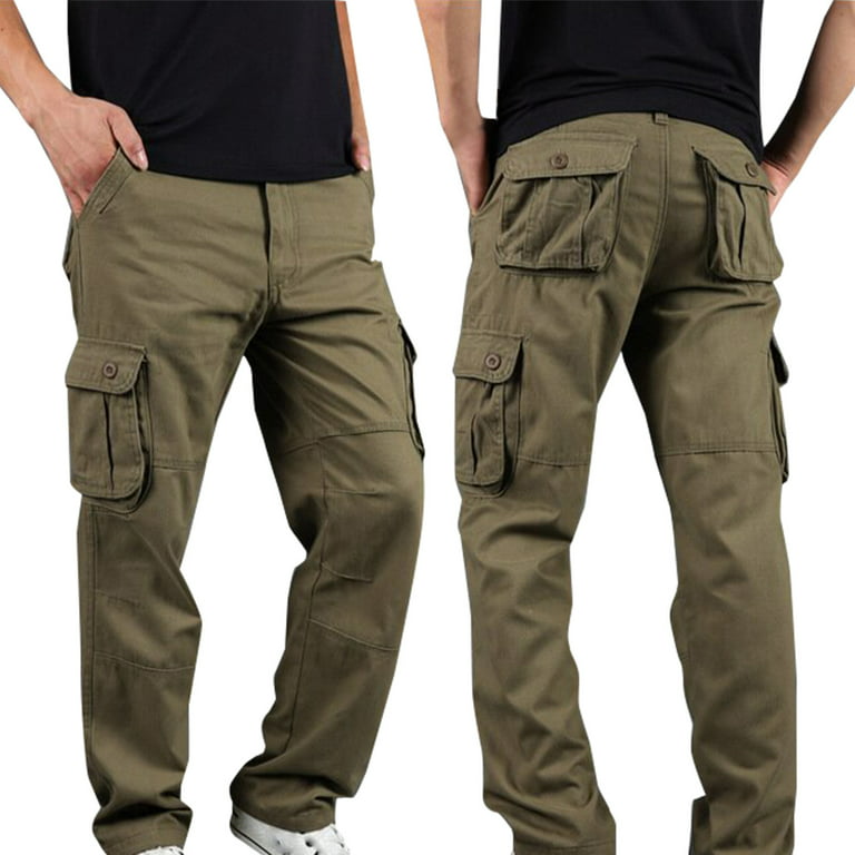 Mens Cargo Pants Multi Pockets Slim Outdoor Drawstring Hiking Pants  Tactical Pants Lightweight Casual Work Ripstop Pants for Men