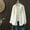Beige, variant on Women's Casual Jacket Two Pocket Cotton Button Down Shirt Oversized Long Sleeve Shacket, Beige