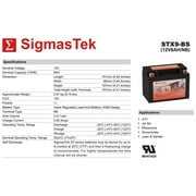 Exide 9-BS Battery Replacement by SigmasTek STX9-BS 12V 8AH 120CCA Spillproof Maintenance Free