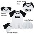 thumbnail image 2 of I'm Still In Beta Funny Dresses For Baby, Newborn Babies Skirts, Infant Princess Dress, 0-24M Kids Graphic Clothes (Black Raglan Dresses, 6-12 Months), 2 of 5
