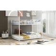 thumbnail image 3 of Dtwnek Full over Full Metal Bunk Bed for Living Room, Bedroom, Low Bunk Bed with Ladder, White, 3 of 9