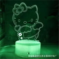 thumbnail image 1 of Lámpara de mesa LED con luz nocturna 3D de animación de Hello Kitty, lámpara de noche para dormitorio infantil, lámpara de ambiente colorido táctil, 1 of 5