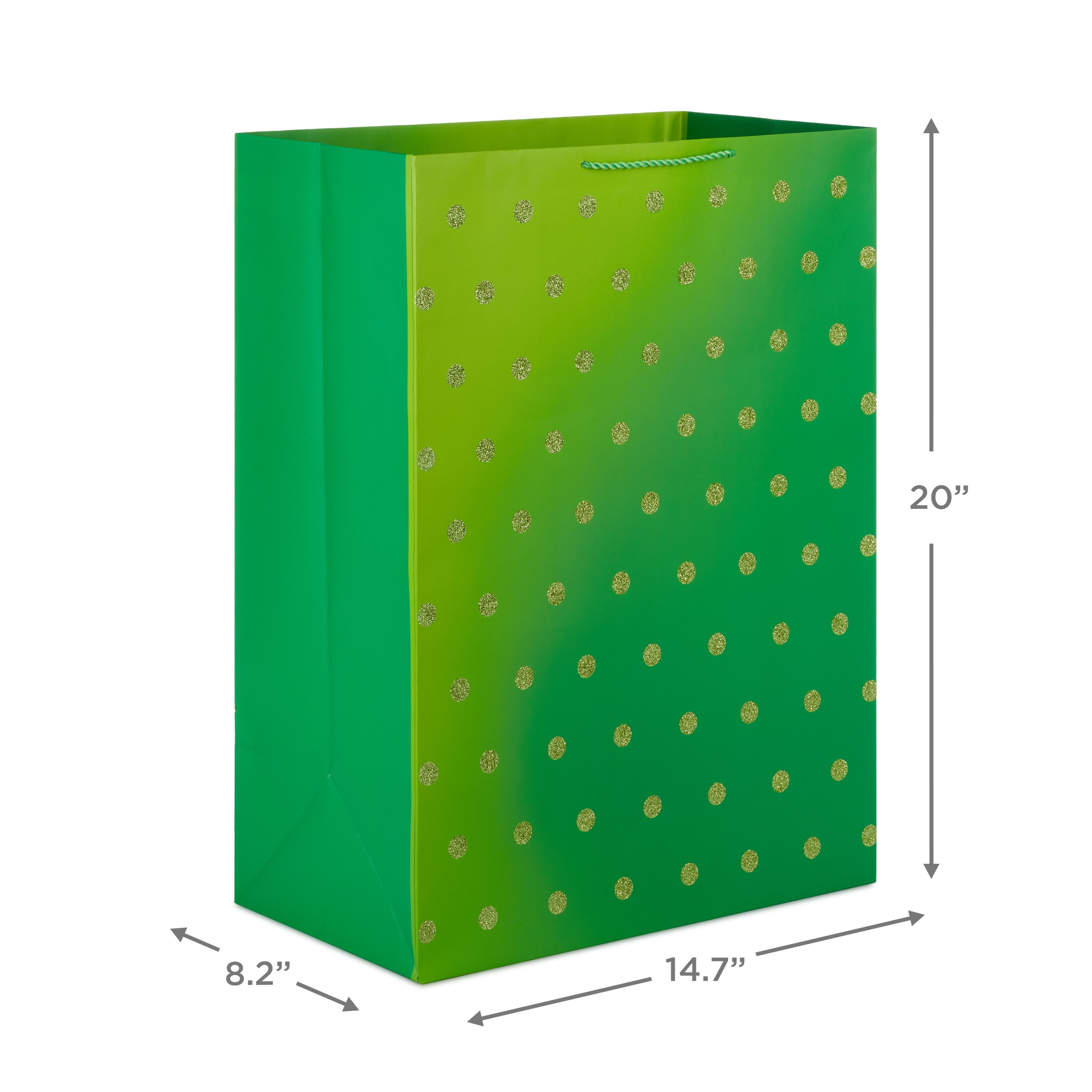 Hallmark Jumbo Gift Bag (Glitter Dots on Green)
