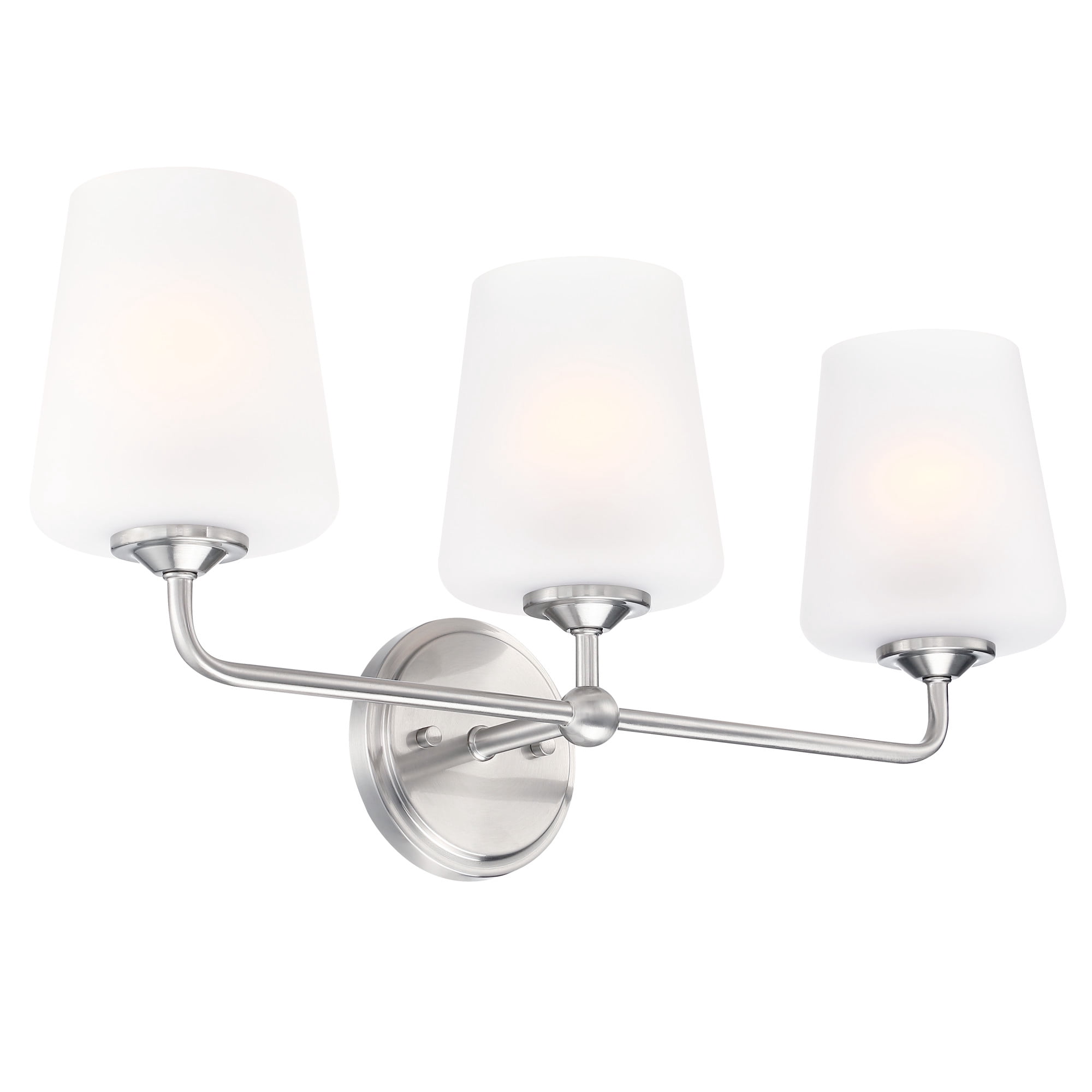 Sylva 3-Light Vanity Light, Frosted Glass Shades, Satin Nickel