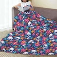 thumbnail image 6 of Pofeuu Skull Daisy Print Ultra-Soft Micro Fleece Blanket,for Bed Or Sofa,All Season Throw Blankets Flannel Blanket-50"x40", 6 of 7