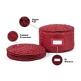thumbnail image 2 of Covermates Keepsakes - Dish Storage - Padded Protection - ID Window - Stain Resistant - Machine Washable - China Storage, Red, 2 of 7