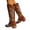 Brown, variant on Mepaouo Western Cowboy Boots for Women Knee High Wide Calf Cowgirl Boots Embroidery Classic Pull on Tall Boot