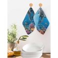 thumbnail image 2 of Ocean Diving Elephant Kitchen Dish Towels for Drying Dishes Set of 3, Blue Coastal Coral Fish Marine Life Waffle Weave Microfiber Hand Tea Bathroom Towels Quick Dry & Absorbent Towel 12x12, 2 of 7