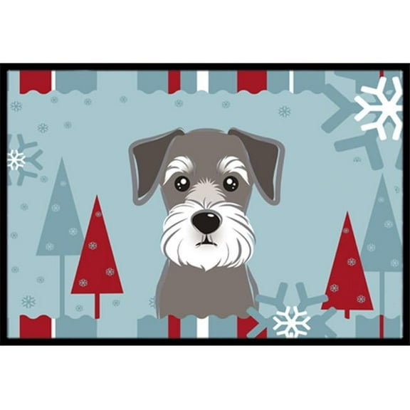 Winter Holiday Schnauzer Indoor & Outdoor Mat, 18 x 27 in.
