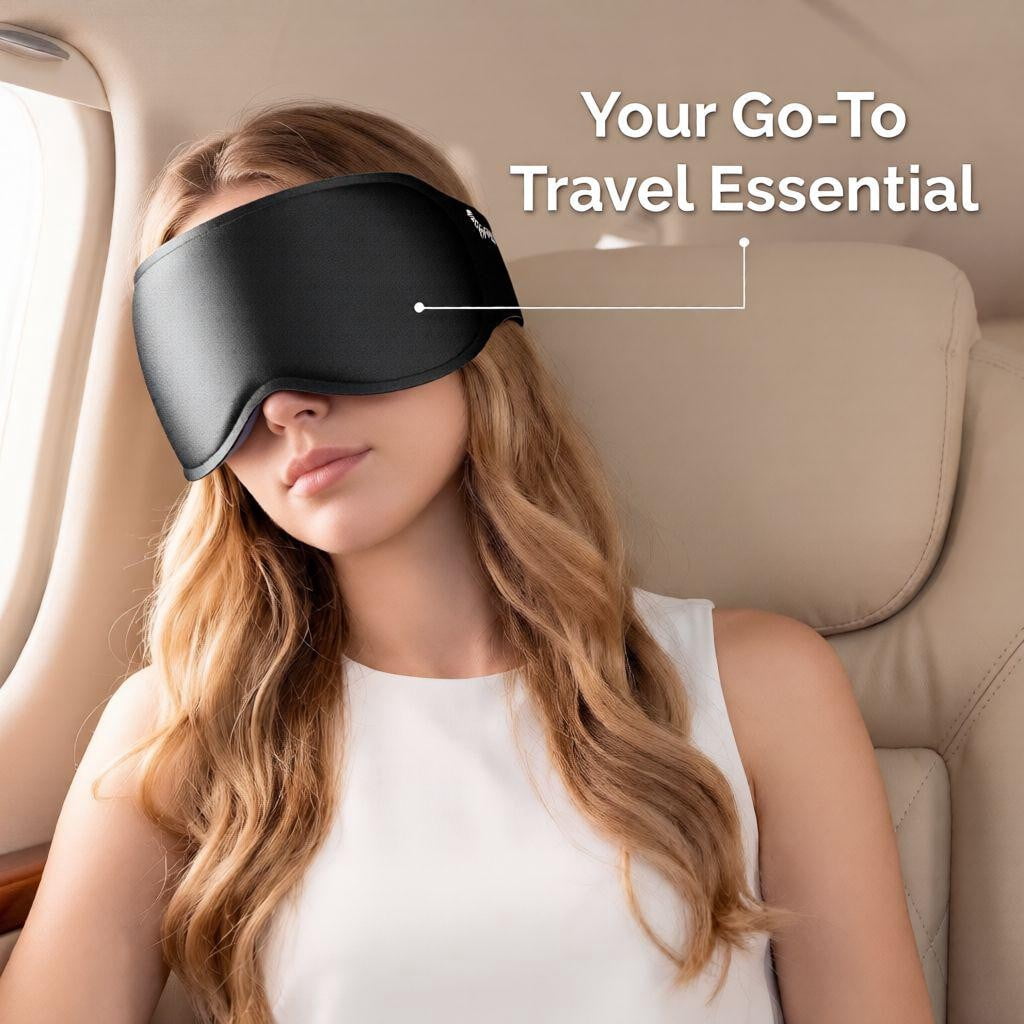 Sleep Eye Mask, Weighted Sleep Mask with 100% Blackout Design, Deep 3D Eye Pockets, Zero Eye Pressure, Soft Comfortable Fabric for Night Sleep, Travel, Meditation, for Women and Men