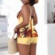thumbnail image 4 of Traje de baño tankini de dos piezas para mujer, informal, de gran tamaño, de color liso, con parte superior dividida y acolchado en el pecho. Traje de baño tankini para mujer. Traje de baño de dos pie, 4 of 6