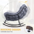 thumbnail image 2 of DEXYTUS Extra-Large Papasan Rocking Chair with Cushioned and Plush Padding for Bedroom, Gray, 2 of 5