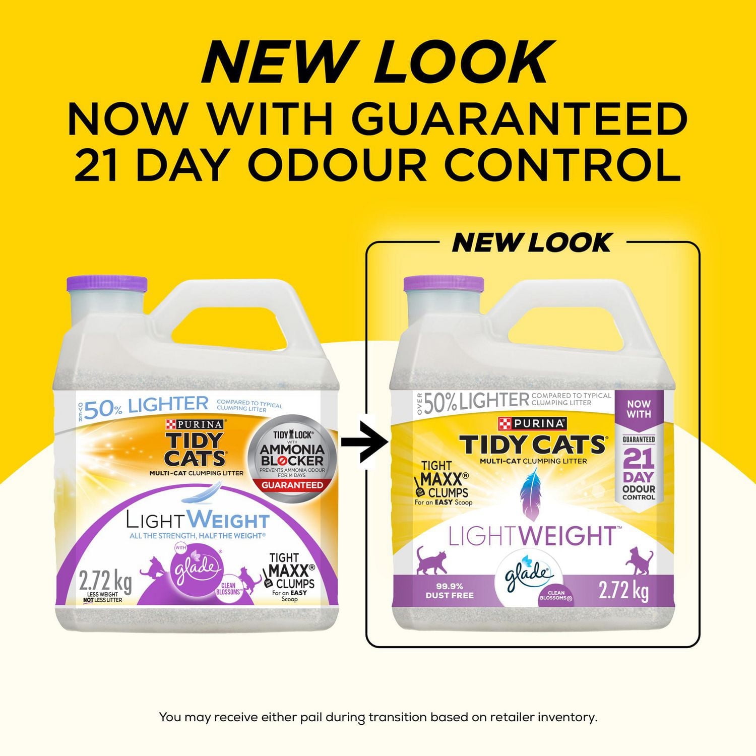 Tidy Cats LightWeight with Glade Clean Blossoms Multi-Cat, Clumping Cat Litter 2.72 kg, 2.72 kg