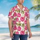 thumbnail image 3 of Balery Rose Flowers Camisas hawaianas de manga corta para hombre, camisas playeras de corte holgado, camisas de vacaciones con botones,Large, 3 of 7