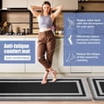 thumbnail image 3 of SURJDE Kitchen Mats 2 PCS, Cushioned Anti Fatigue Kitchen Mat for Floor, Non Slip Waterproof Kitchen Rug Set, 1/2 Inch Thick Comfort Anti Fatigue Mat for Kitchen Sink Office Laundry, Black, 3 of 7