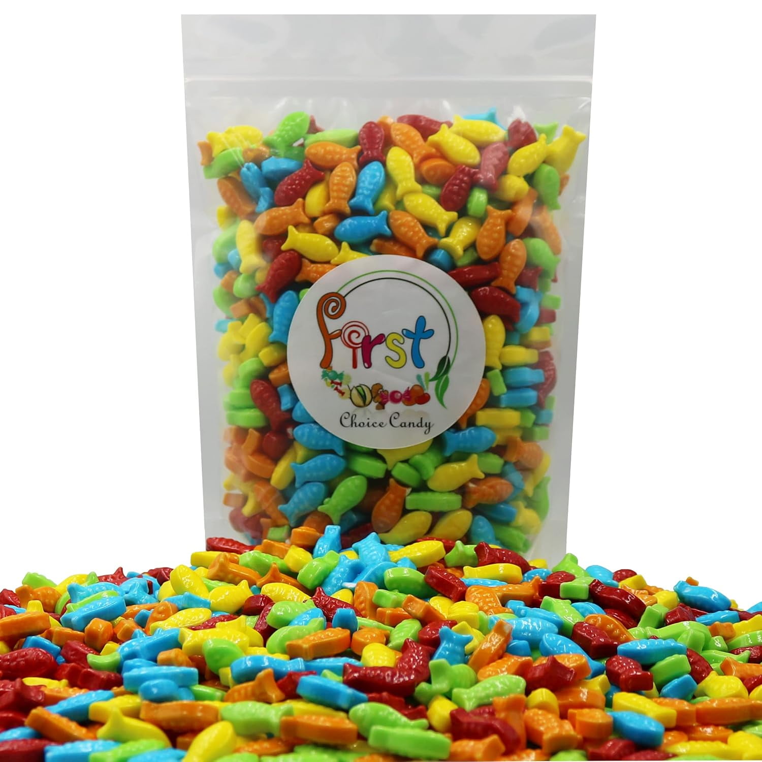 FirstChoiceCandy Rainbow Aquarium Fish Assorted Mini Guppies Hard Candy (Regular, 5 Pound )