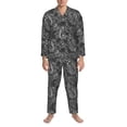 thumbnail image 3 of Naloa Snake Men’s Pajamas Set - Long Sleeve Button Down Sleep Shirt and Pajama Bottoms Sleepwear Set-XX-Large, 3 of 7