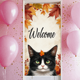 thumbnail image 2 of Decorative Design Welcome Banner Autumn Theme Cat Festive Decor Fall Decor for Home Decor Office Decor Indoor Decoration, 2 of 9