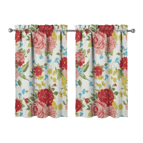 Kitchen Window Curtains over Sink Pioneer Small Window Treatment White Cafe Short Curtains for Bathroom Tier Drapes 27.5x39 Inch