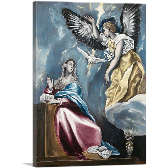 ARTCANVAS Annunciation 1603 Canvas Art Print by El Greco - Size: 26" x 18" (1.50" Deep)