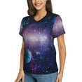 thumbnail image 2 of Xecao Planets Stars And Galaxies1 for Women's V-Neck T-Shirts-Elegant Half-Sleeve Tops Perfect for Summer-Medium, 2 of 5
