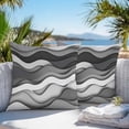 thumbnail image 4 of Black Grey Waves Outdoor Pillow Covers Pack of 2 Abstract Water Ripple Modern Gradient Waterproof Throw Pillow Covers Decorative Cushion Cases for Patio Garden Tent Balcony Couch 20x20 inch, 4 of 8