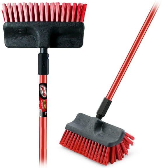 Libman 60"  Scrub Brush Heavy Duty Dual Scrub Steel Handle Red Black