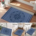 thumbnail image 6 of Nautical Compass Bathroom Mat 2x3 FT, Non Slip Small Kitchen Mat, Navy Blue Striped Coastal Compass Washable Soft Backed Front Door Throw Rug Non-Shedding Indoor Outdoor Doormat for Entryway Sink, 6 of 9