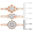 thumbnail image 2 of Everly Women's 2/5ct TW Diamond Two-Tone Sterling Silver Heart and Flower 3-Pc Ring Set, 2 of 13