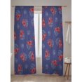 thumbnail image 5 of Sheer Curtains 84 Inches Long 2 Panels Set for Living Room, Navy Blue Coastal Semi Sheer Curtains for Windows, Red Lobster Nautical Ocean Voile Window Treatments Rod Pocket Curtain, 5 of 7
