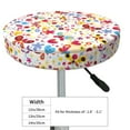 thumbnail image 4 of Kdxio Cute Butterfly Flowers Print Stool Covers Round,Stretch Round Bar Stool Covers Washable Bar Stool Cushion Slipcover for 12-15 Inch Chair, 4 of 7