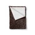 thumbnail image 2 of Brown and Blue Soft Flannel Fleece Throw Blanket, Mesh Net Pattern with Wavy Stripes and Circles Ring Shapes, Cozy Plush for Indoor and Outdoor Use, 50" x 60", Turquoise Beige, by Ambesonne, 2 of 6