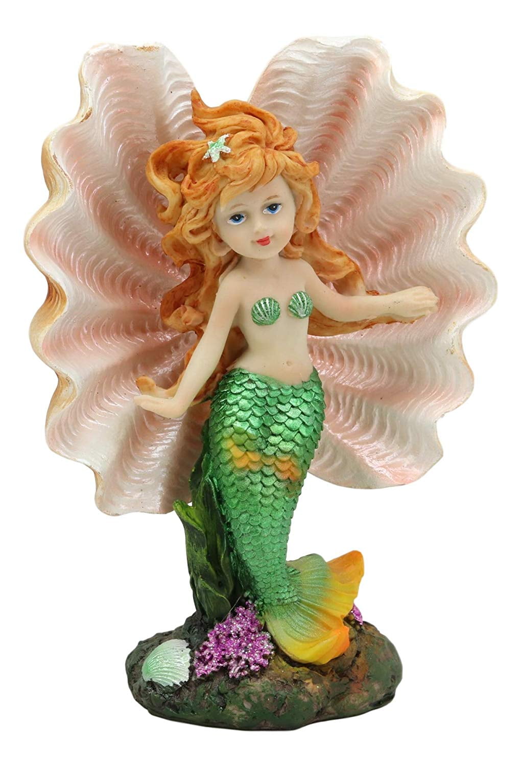 Ebros 6.75" Tall Colorful Nautical Ocean Mermaid Mergirl with Giant
