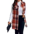 thumbnail image 4 of Cuteduck Womens Plus Size Sleeveless Plaid Vest Wool Blazer Jackets Cardigan Outerwear Fall Winter Tops 1X-4X, 4 of 6