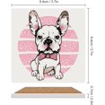 thumbnail image 3 of GZHJMY Square Drink Coasters, 1 Pcs French Bulldog with Bow Absorbent Ceramic Coffee Coasters for Drinks with Cork Base Housewarming Gift for Home Decor, 3 of 6