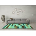 thumbnail image 3 of Ahgly Company Indoor Round Abstract Turquoise Blue Contemporary Area Rugs, 8' Round, 3 of 4