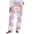 thumbnail image 3 of DDAPJ pyju Womens Plush Pajama Pants Soft Fuzzy Pajama Bottoms for Women Cozy Pj Fleece Lounge Pants Purple M, 3 of 5