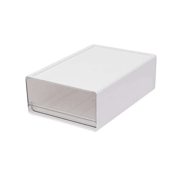 Organizador de escritorio con cajón apilable para maquillaje, cosméticos y accesorios. Blanco Talla L
