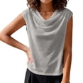 thumbnail image 3 of Women's Summer Sleeveless Round Neck Tank Top Cami Tops Blouses Solid Color Soft Stretchy Casual Daily Wear Vacation Beach Loungewear Fashion Essential Gift for Women | CSEONE,Gray XL, 3 of 9