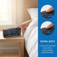 thumbnail image 5 of REGALWOVEN Digital Dual Alarm Clock for Bedroom, Easy to Set, Dimmable, Date Day of Week Temp Snooze, 12/24H 6.1 x 2.4 x 1 inch Blue, 5 of 7