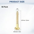 thumbnail image 3 of Uxcell Lot de 50 Vis pour Bois, M3 x 22 mm Tête Ronde Rainurée en Laiton, 3 of 6