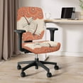 thumbnail image 3 of SCRAWLGOD 2 PCS Non-Slip Computer Office Chair Cover Breathable Easy to Remove Rotating Chair Cover Stain Resistant Universal Desk Chair Cover, Dragonfly Bohemian Mandala Teal Orange, 3 of 7