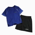 thumbnail image 4 of KPOPLK Kids Boys 2-piece Short Sleeve Graphic T-Shirt Tee and Shorts Set for Summer Active Boys Lightweight & Breathable Sports Clothes Size 13-14 Years,Drk Blue, 4 of 4