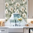 thumbnail image 4 of Vintage Magnolia Swag Valances for Windows 2 Pack White Blooming Floral Green Oil Painting Swag Kitchen Curtains 36 Inches Long Rod Pocket Short Window Treatment for Kitchen Bathroom 36"x36", 4 of 8