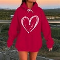 thumbnail image 2 of Womens Winter Oversized Hoodies Cute Heart Graphic Pullover Fleece Hooded Sweatshirts Plus Size Drop Shoulder Long Sleeve Shirts Casual Loose Drawstring Hoodie Sweater Outfits Clothes with Pocket, 2 of 6
