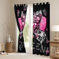 thumbnail image 3 of jejeloiu Pink Sequin Print Black Out Curtains,3D Diamond Butterflies Curtains Pack of 2 (42x63 Each),Leopard Print Bowtie Bedroom Curtains For Girls,Ultra Soft Home Decor, 3 of 6